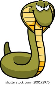 A cartoon cobra coiled up.