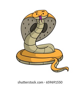 Cartoon cobra snake looking at you