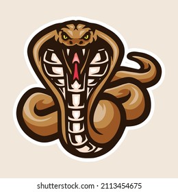 Cartoon cobra snake on white background