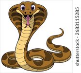 Cartoon cobra vector illustration isolated white