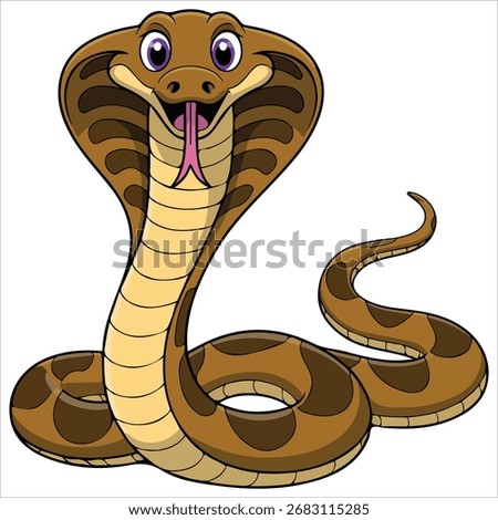 Cartoon cobra vector illustration isolated white