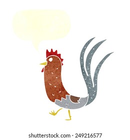 cartoon cockerel with speech bubble