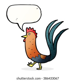 cartoon cockerel with speech bubble