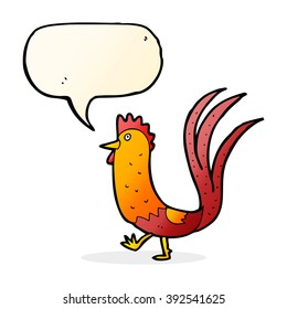 cartoon cockerel with speech bubble