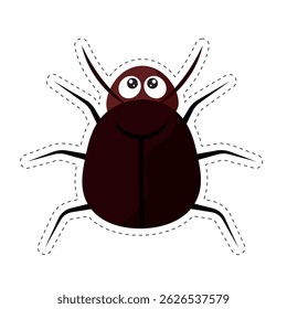 Cartoon cockroach top view. Vector illustration