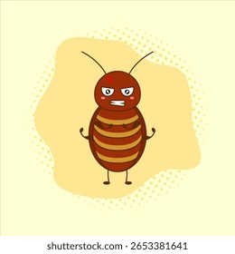 Cartoon cockroach.Vetor design de ilustração. EPS 10.