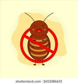 Cartoon cockroach.Vector illustration design. EPS 10.