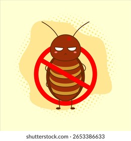 Cartoon cockroach.Vector illustration design. EPS 10.