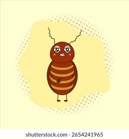 Diseño de la Ilustración vectorial de la cucaracha de la historieta. EPS 10.