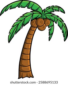 cartoon coconut tree for design element, available in eps vector file