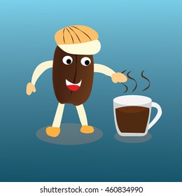 Cartoon with coffee
