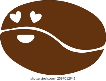 Cartoon Coffee Bean Character with Glasses