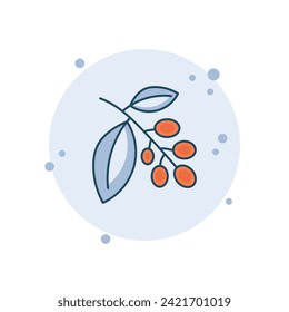 Kartoon-Kaffeebohnen-Symbol, Vektorgrafik. Kaffeepflanze auf blasen Hintergrund. Konzept des Kaffeebaums.