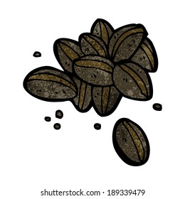 granos de café de dibujos animados