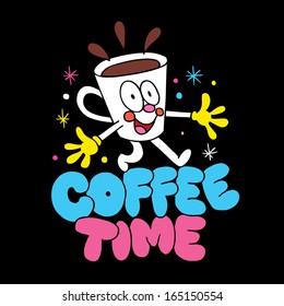 cartoon coffee cup character