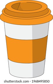 Cartoon coffee cup icon. Vector illustration