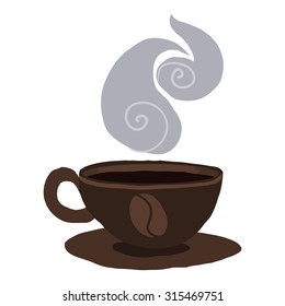 Cartoon coffee cup icon. The vector illustration for ui, web games, tablets, wallpapers, and patterns.