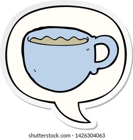 Cartoon-Kaffeetasse mit Redekubenaufkleber