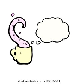tentáculo de la taza de café de dibujos animados
