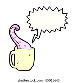 cartoon coffee cup tentacle