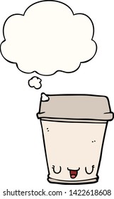 xícara de café com bolha de pensamento