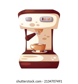 Cartoon coffee maker isolated on a white background.