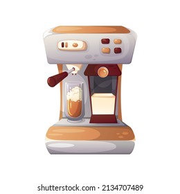 Cartoon coffee maker on a white background.