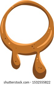 Cartoon Coffee Mug or Cup Stain Looks Like Slime Illustration 
