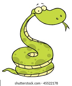 Cartoon Coiled Happy Viper