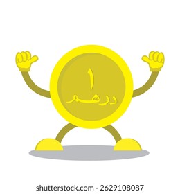cartoon coin with thumbs up pose. cartoon coin design isolated on white background.