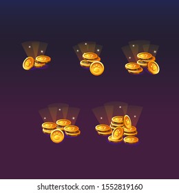 Cartoon coin for web, game or interface. Vector illustration game art,animation for apps. Finance concept business. 