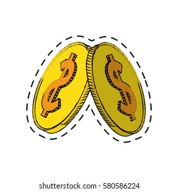 cartoon coins currency money stack