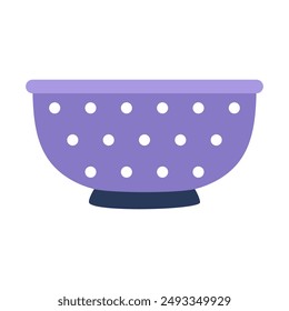 cartoon colander isolated on white background, vector illustration in flat style