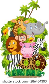 Cartoon collection animal of zoo 