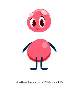 Cartoon colon cute funny punctuation mark character with adorable eyes and a cheerful face expression. Isolated vector grammar symbol personage contains two separated dots written communication