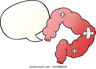 cartoon colon with speech bubble in smooth gradient style