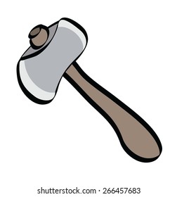 cartoon color ax vector icon