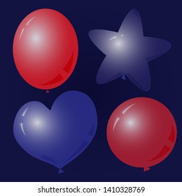 Cartoon Color Balloons different shapes