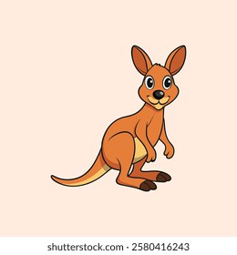  cartoon color Cangaroo vector art illustration.