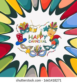 cartoon color carnival greeting card