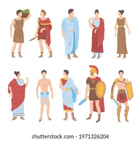 Cartoon Color Characters Ancient Rome People Stock Vector (Royalty Free ...