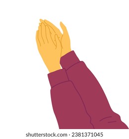 Cartoon Color Clapping Human Hands Icon Celebration and Success Concept Flat Design Style. Vector illustration of Applause