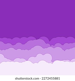 Cartoon color clouds stack backdrop illustration