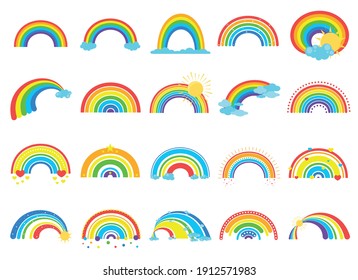 Black Colored Rainbow Icons 16 Different Stock Vector (Royalty Free ...