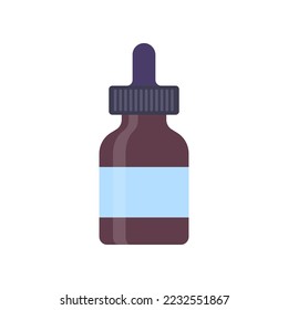Color de caricatura Botella de goteo plantilla vacía Contenedor de vidrio de mezcla para productos de belleza o aromaterapia o esencia. Ilustración del vector