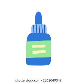 Cartoon Color Essence Dropper Bottle Cosmetic Product Icon Flat Design Style Isolated on a White Background. Vector illustration of Serum