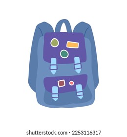 Cartoon Color Hiking Traveling Backpack Equipment for Tourism Concept Flat Design Style Isolated on a White Background. Vector illustration