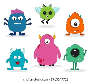 Cartoon Color Monsters Collection Vector Stock Vector (Royalty Free ...