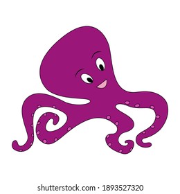 Illustration Purple Tentacled Octopus Stock Vector (Royalty Free ...