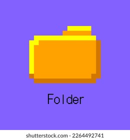 Cartoon Color Pixel Folder UI Button Technologie PC Konzept flachen Design Stil. Vektorgrafik der Dokumentdatei
